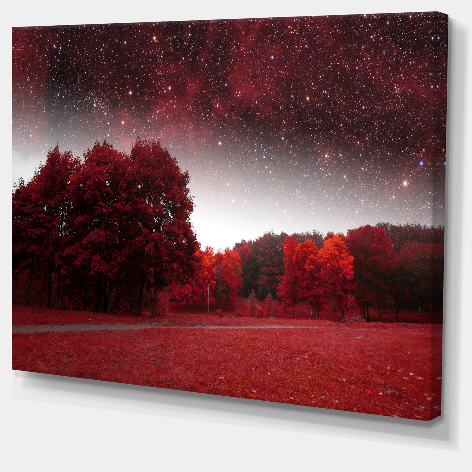 Mystical Red Spring Night - Large Landscape Canvas Art Print