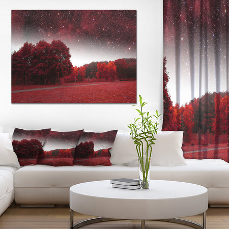 Mystical Red Spring Night - Large Landscape Canvas Art Print
