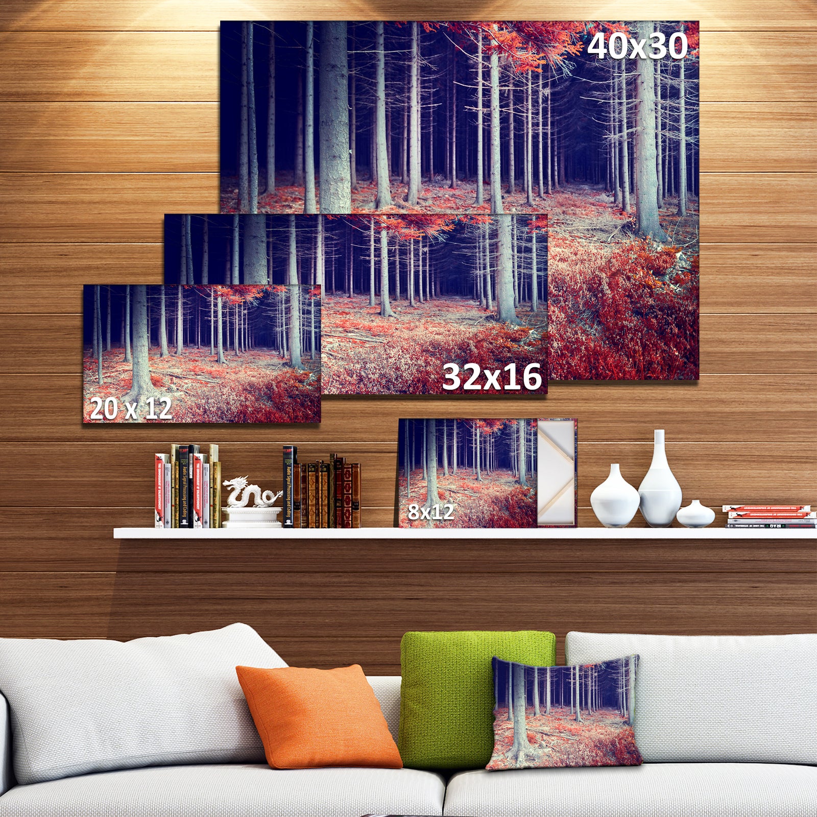 Beautiful Fall Forest Panorama - Extra Large Landscape Canvas Art Print