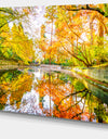 Bright Fall Forest with River - Extra Large Landscape Canvas Art Print