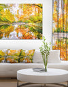 Bright Fall Forest with River - Extra Large Landscape Canvas Art Print