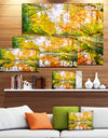 Bright Fall Forest with River - Extra Large Landscape Canvas Art Print