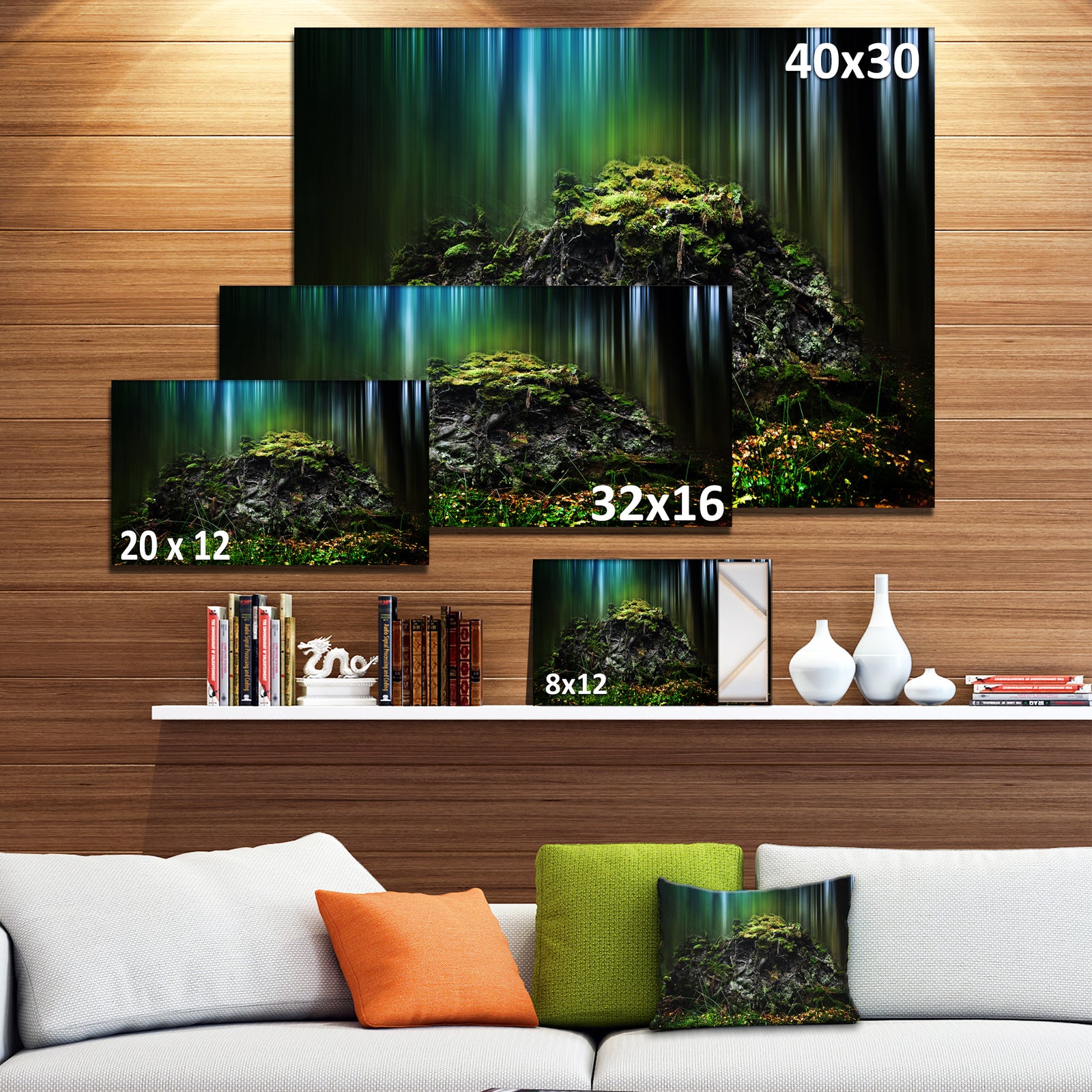 Dark Forest on Snowy Morning - Large Landscape Canvas Art Print