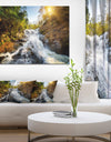 Waterfall through the Forest - Extra Large Landscape Canvas Art Print