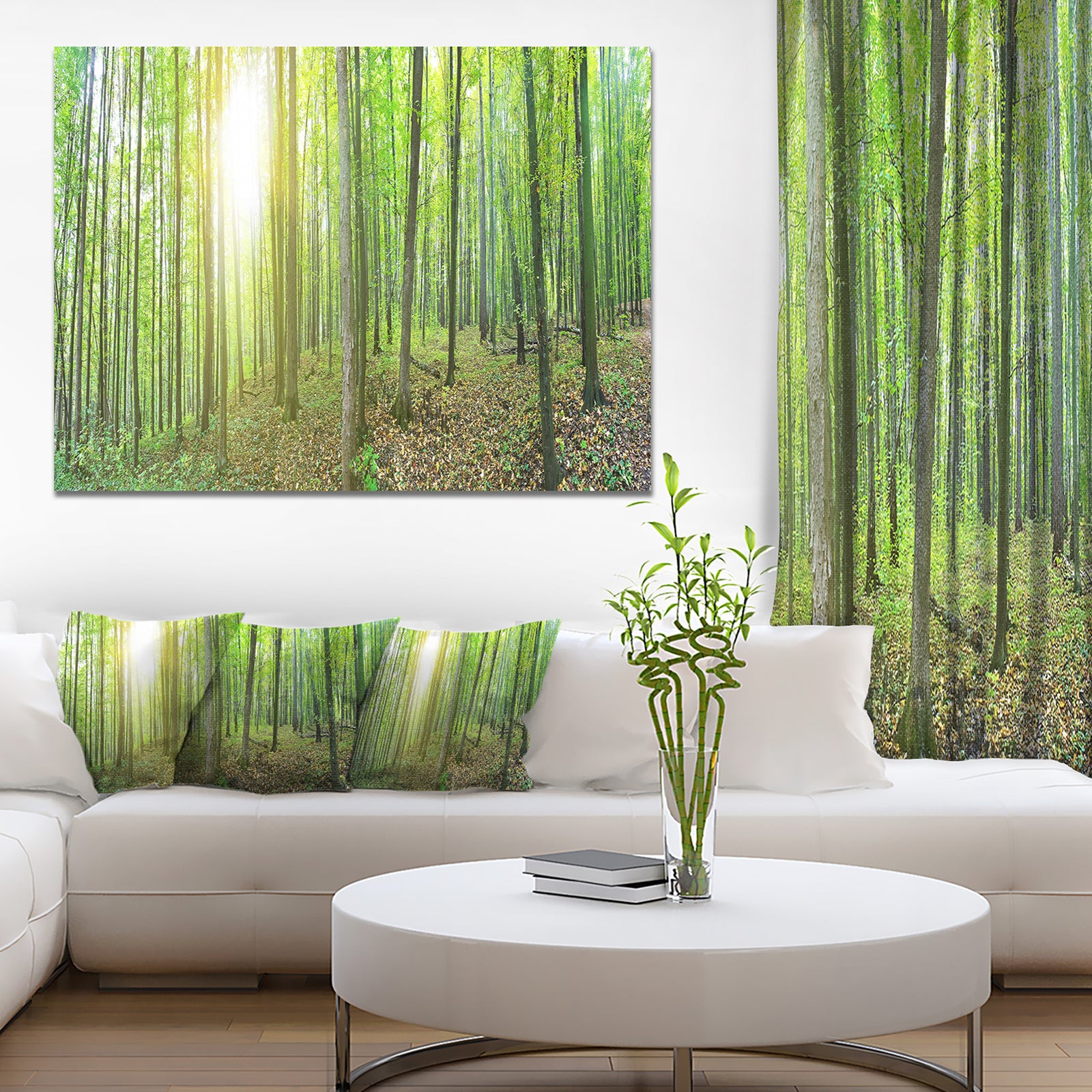 Thick Green Forest Panorama - Large Landscape Canvas Art Print