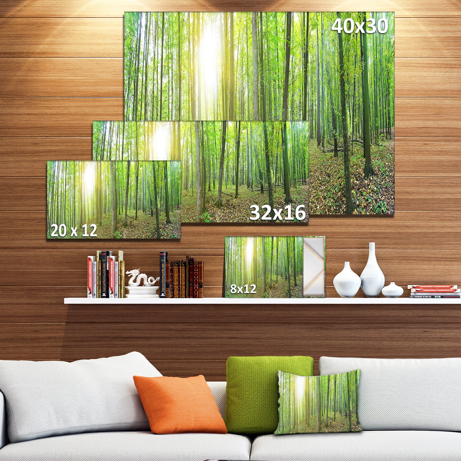 Thick Green Forest Panorama - Large Landscape Canvas Art Print