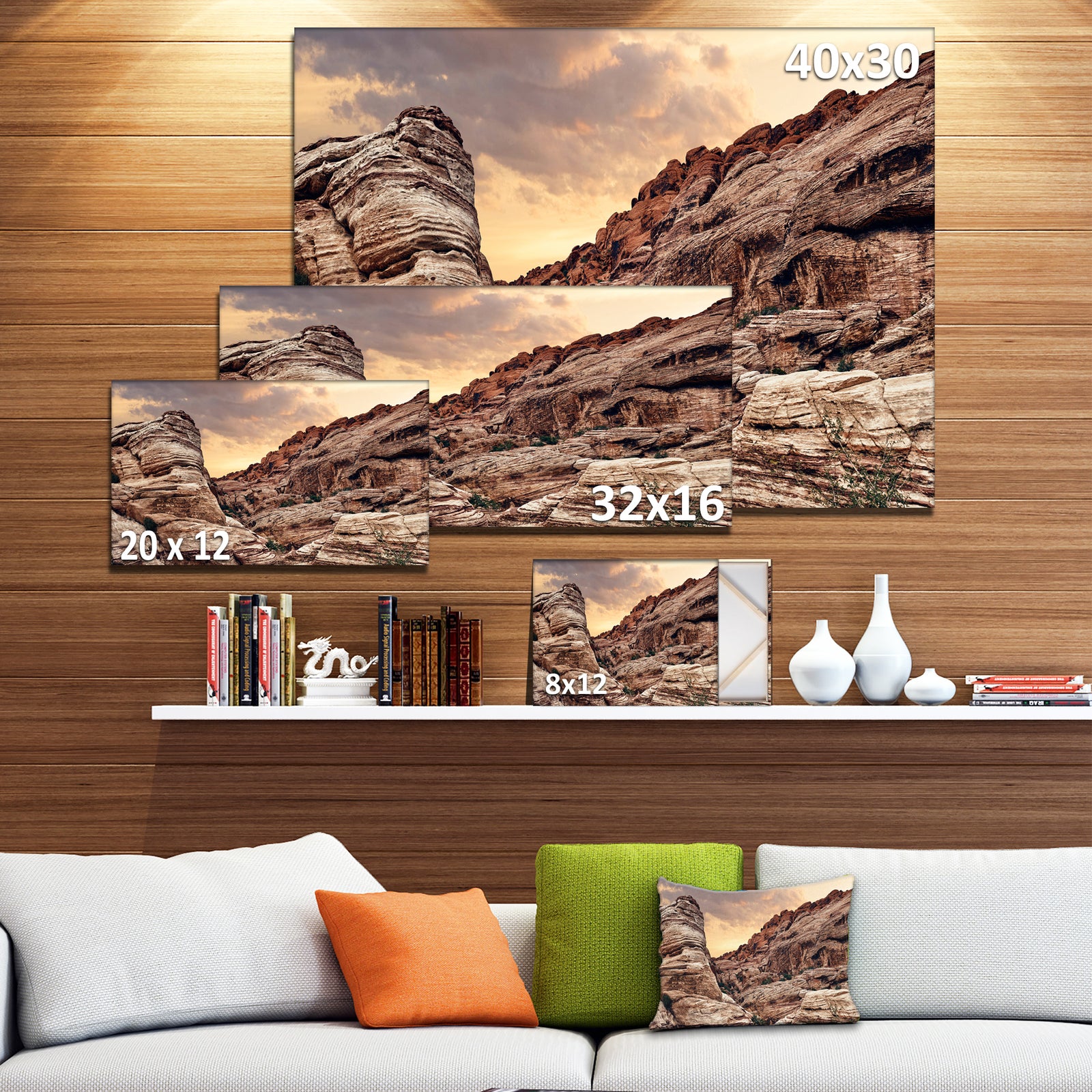 Scenic Red Rock Canyon in Nevada - Extra Large Landscape Canvas Art Print