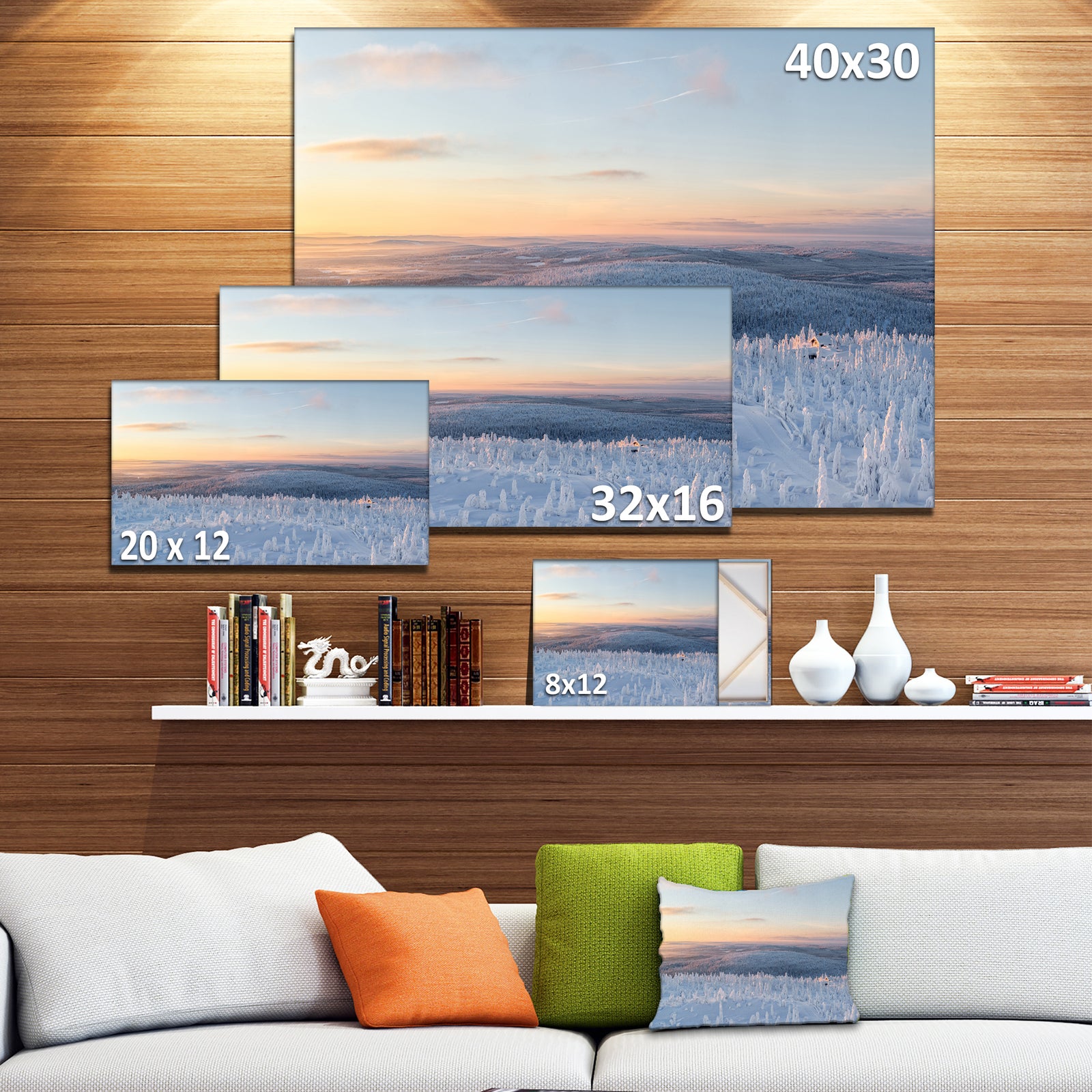 Winter Landscape in Lapland - Extra Large Landscape Canvas Art Print