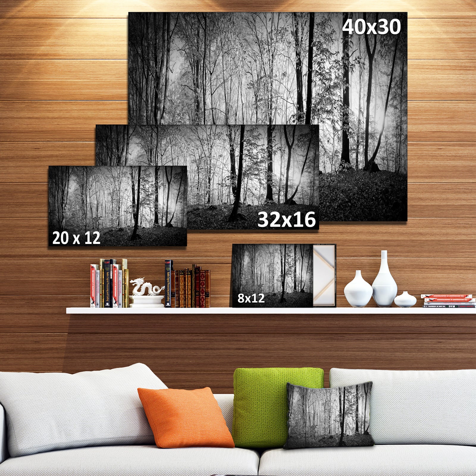 Beautiful Forest Morning Panorama - Extra Large Landscape Canvas Art Print