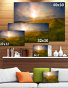 Sunset in Field of Grain Panorama - Large Landscape Canvas Art Print