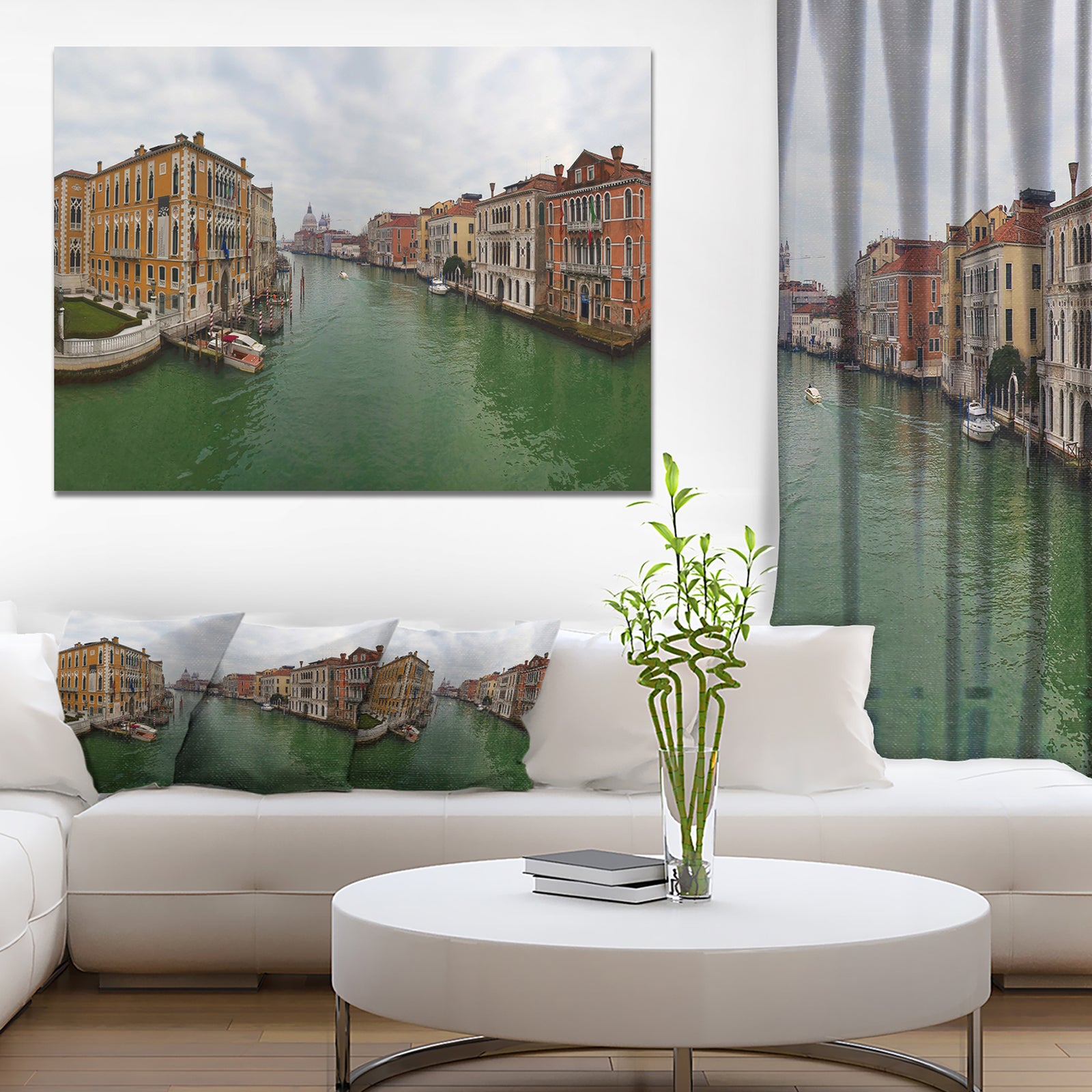 Green Waters in Venice Grand Canal - Extra Large Landscape Canvas Art Print