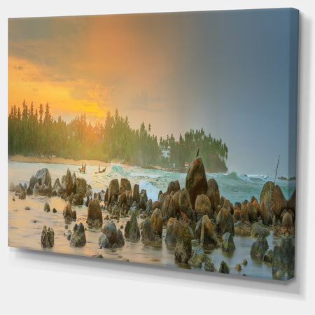 Untouched Tropical Beach Panorama - Extra Large Landscape Canvas Art Print