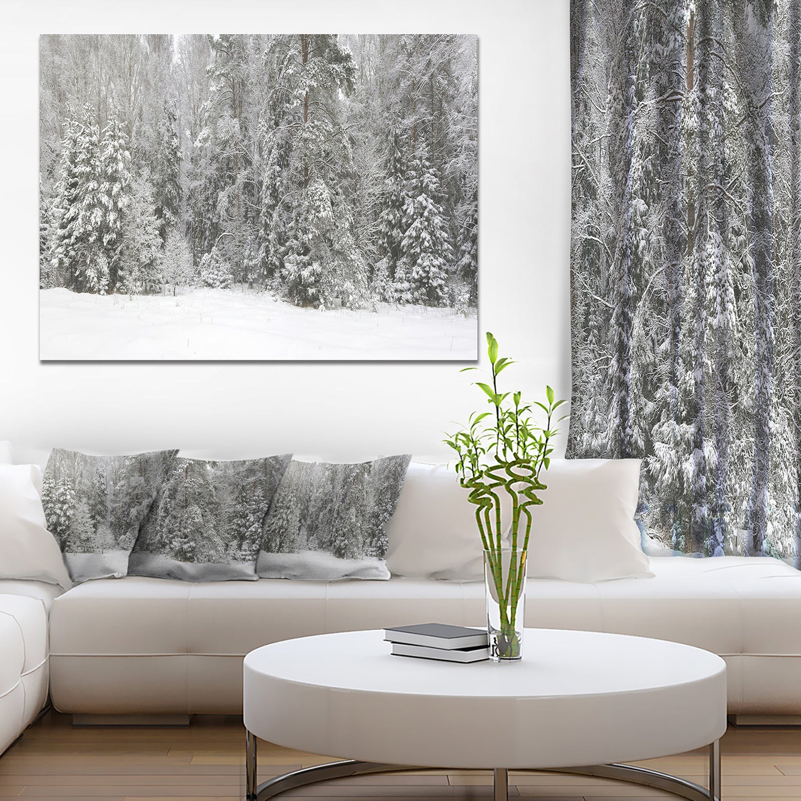 Foggy Winter Forest Panorama - Extra Large Landscape Canvas Art Print