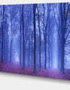 Two Paths in Foggy Blue Forest - Landscape Large Canvas Art Print