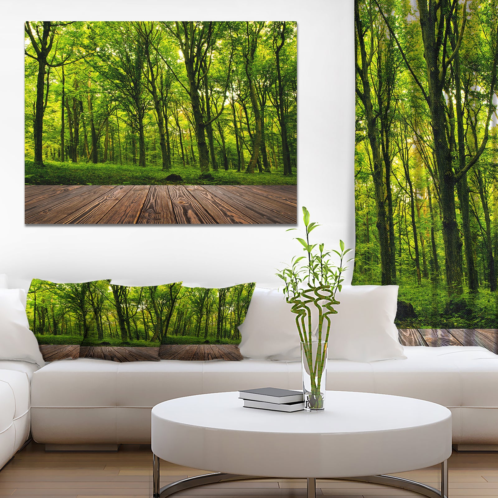 Green Forest with Dense Woods - Landscape Large Canvas Art Print