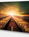 Junction of Railways Track - Landscape Large Canvas Art Print