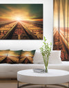 Junction of Railways Track - Landscape Large Canvas Art Print