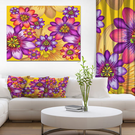 Passion Flowers Pattern - Modern Floral Large Canvas Art