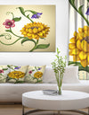 Flowers and Leaves Illustration - Modern Floral Large Canvas Art