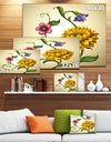 Flowers and Leaves Illustration - Modern Floral Large Canvas Art