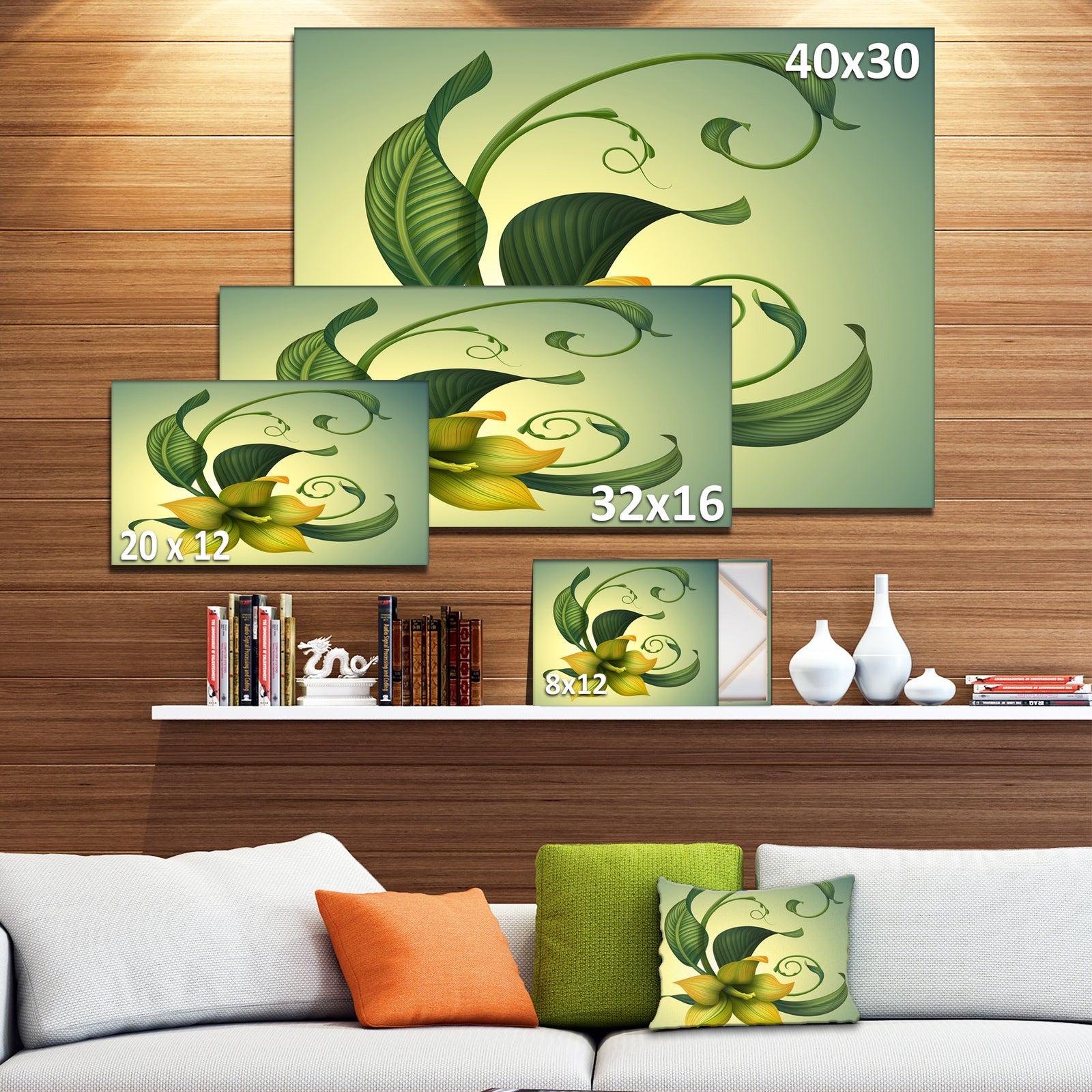 Yellow Fantasy Flower - Modern Floral Large Canvas Art