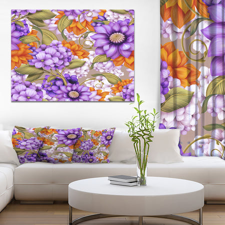 Floral Seamless Pattern - Modern Floral Large Canvas Art