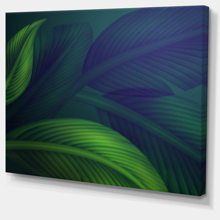Tropic Jungle Leaves Background - Modern Floral Large Canvas Art
