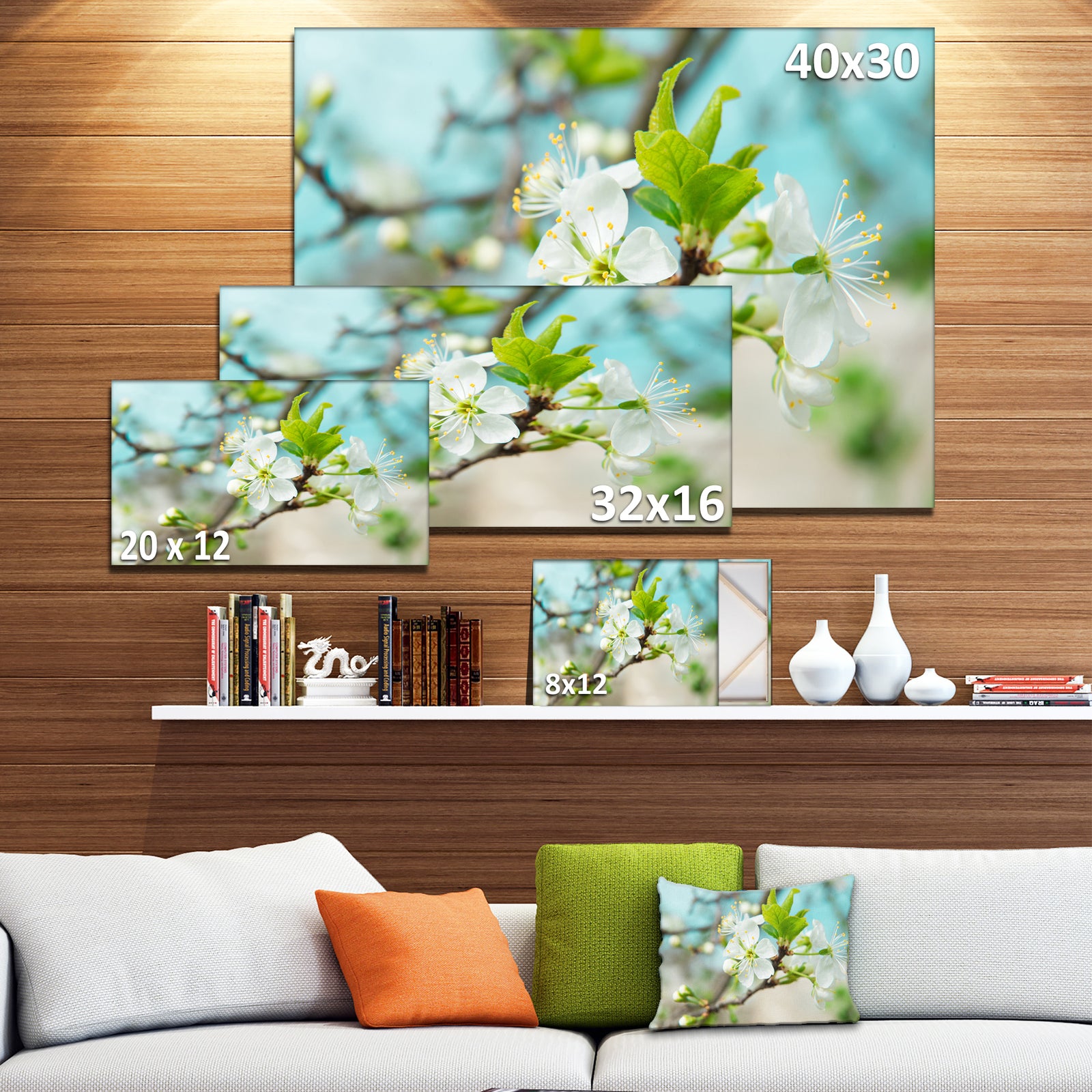 Beautiful Cherry Blossom n Spring - Modern Floral Large Canvas Art