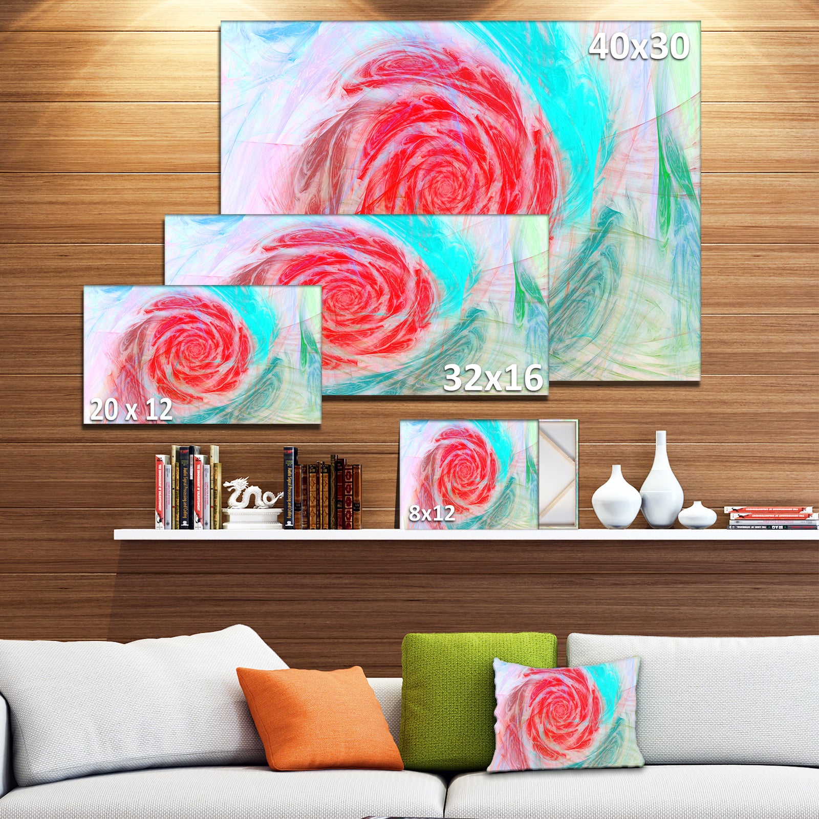Mysterious Abstract Rose - Modern Floral Large Canvas Art
