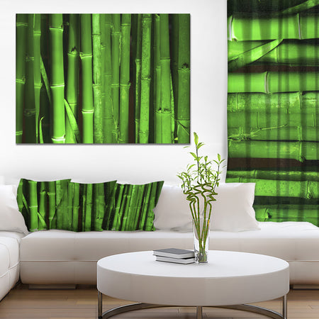 Green Bamboo Forest - Modern Floral Large Canvas Art