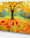 Beautiful Autumn Yellow Tree - Modern Floral Large Canvas Art