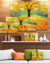 Beautiful Autumn Yellow Tree - Modern Floral Large Canvas Art