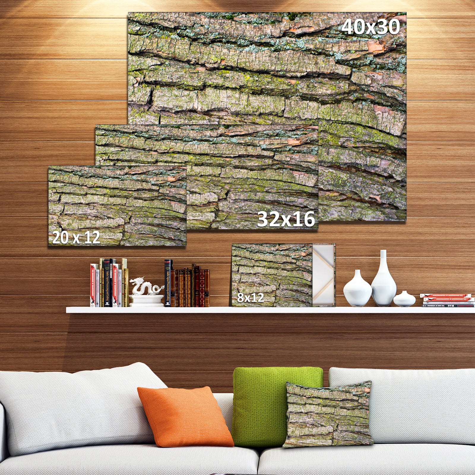 Thick Tree Skin Close-Up - Modern Floral Large Canvas Art