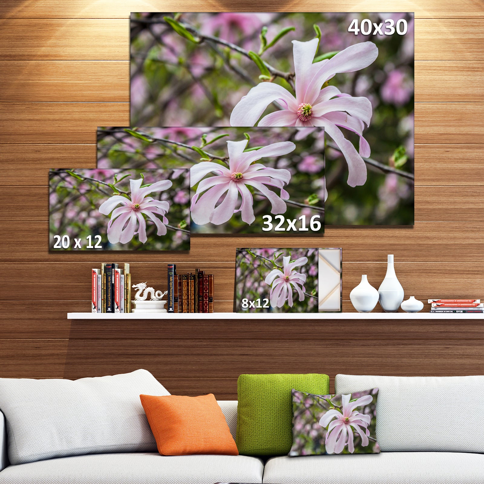 Beautiful Magnolia Flowers - Modern Floral Large Canvas Art