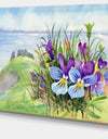 Spring Violet Flowers on Mountain - Floral Canvas Wall Art