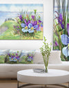 Spring Violet Flowers on Mountain - Floral Canvas Wall Art