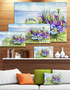 Spring Violet Flowers on Mountain - Floral Canvas Wall Art