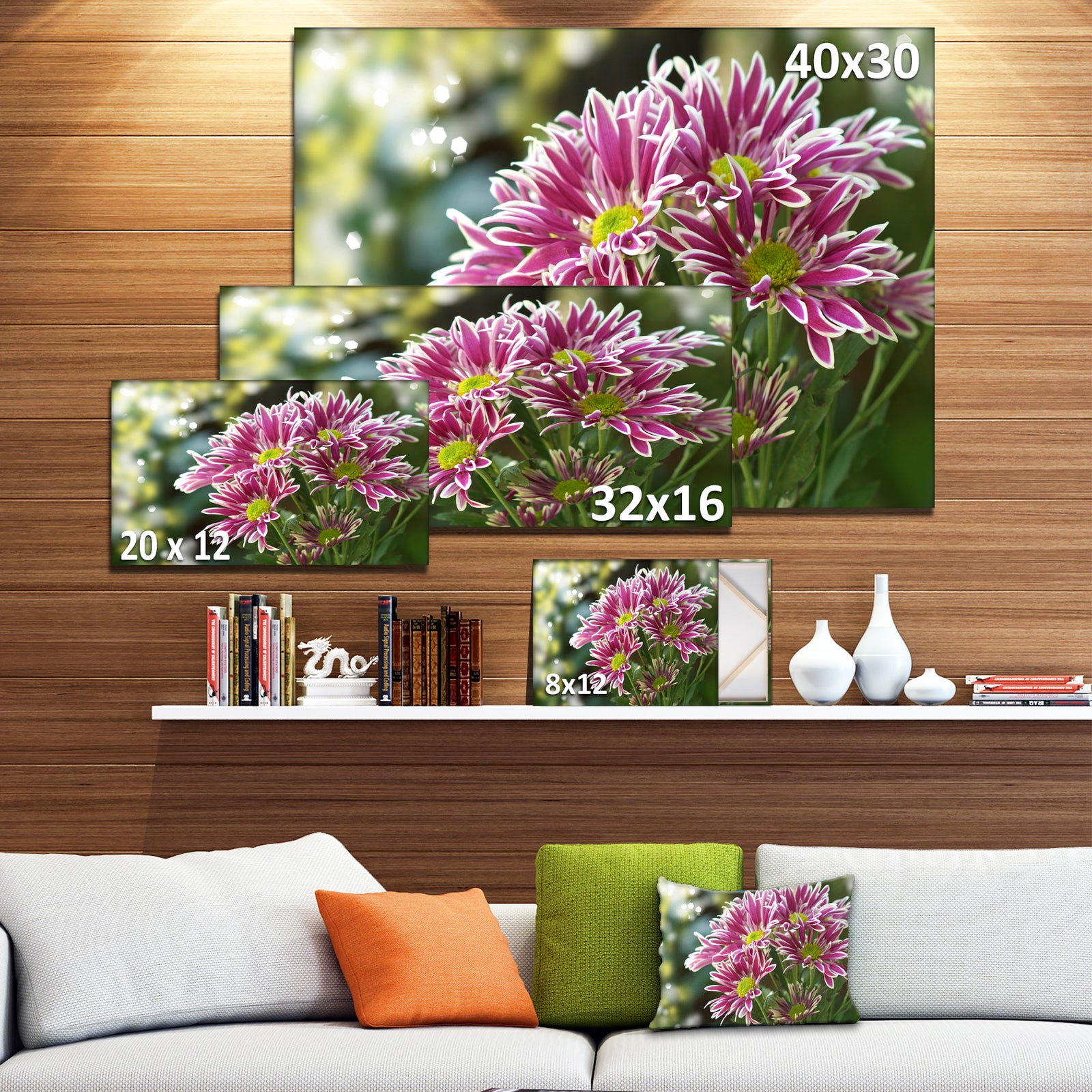 Purple Chrysanthemum Flower - Floral Canvas Wall Art