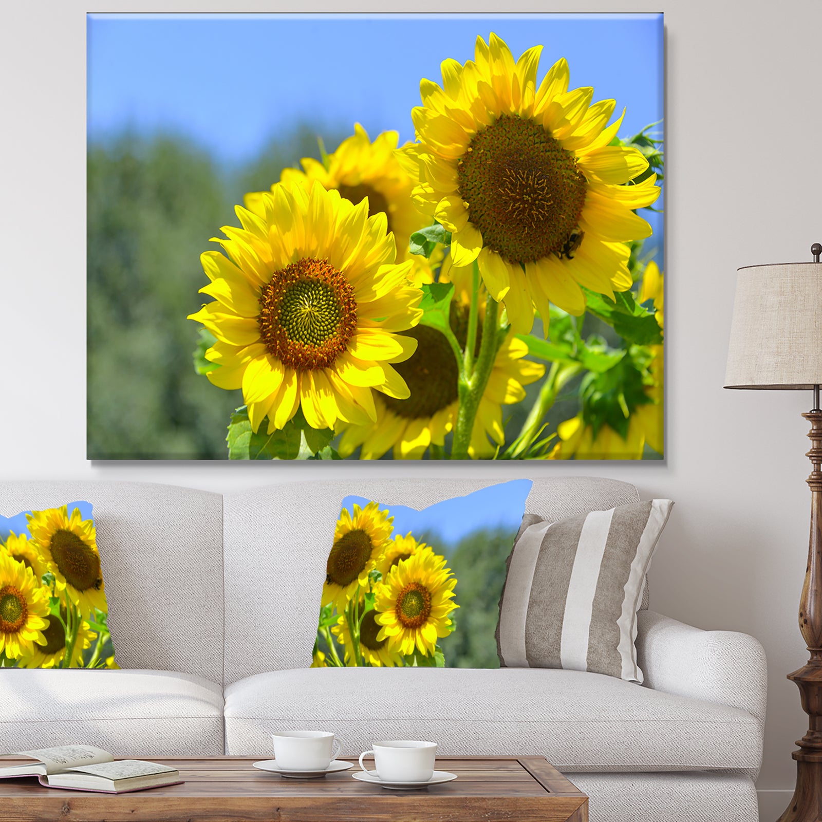 Beautiful Sunflowers View - Floral Canvas Wall Art