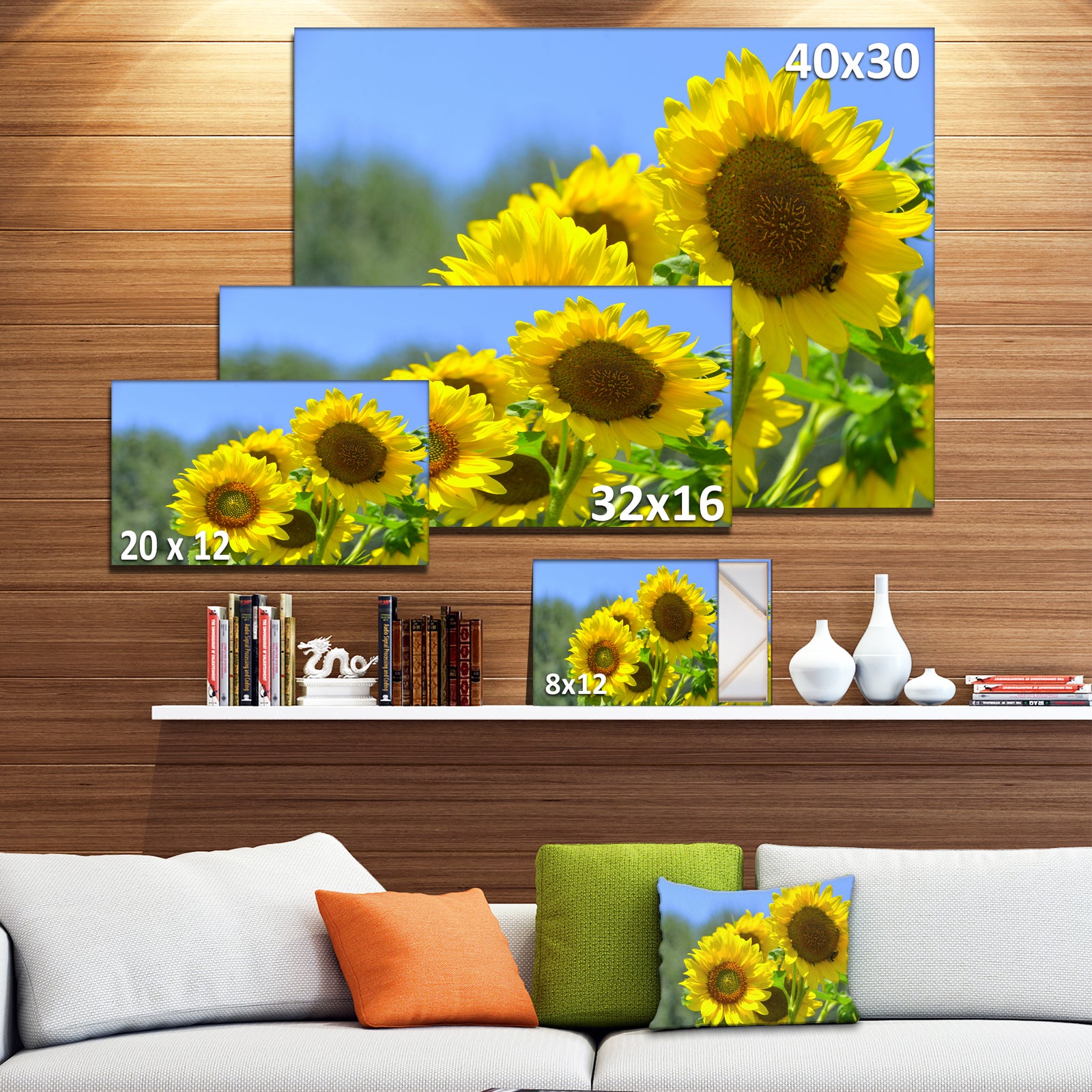 Beautiful Sunflowers View - Floral Canvas Wall Art