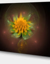 Fractal Yellow Flower on Black - Floral Canvas Wall Art