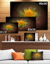 Fractal Yellow Flower on Black - Floral Canvas Wall Art