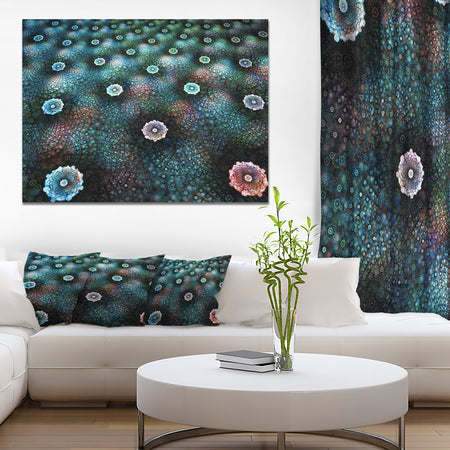 Blue Flowers on Alien Planet - Floral Canvas Wall Art