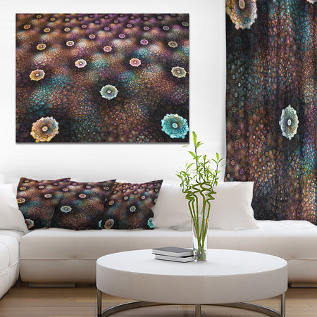 Brown Flowers on Alien Planet - Floral Canvas Wall Art