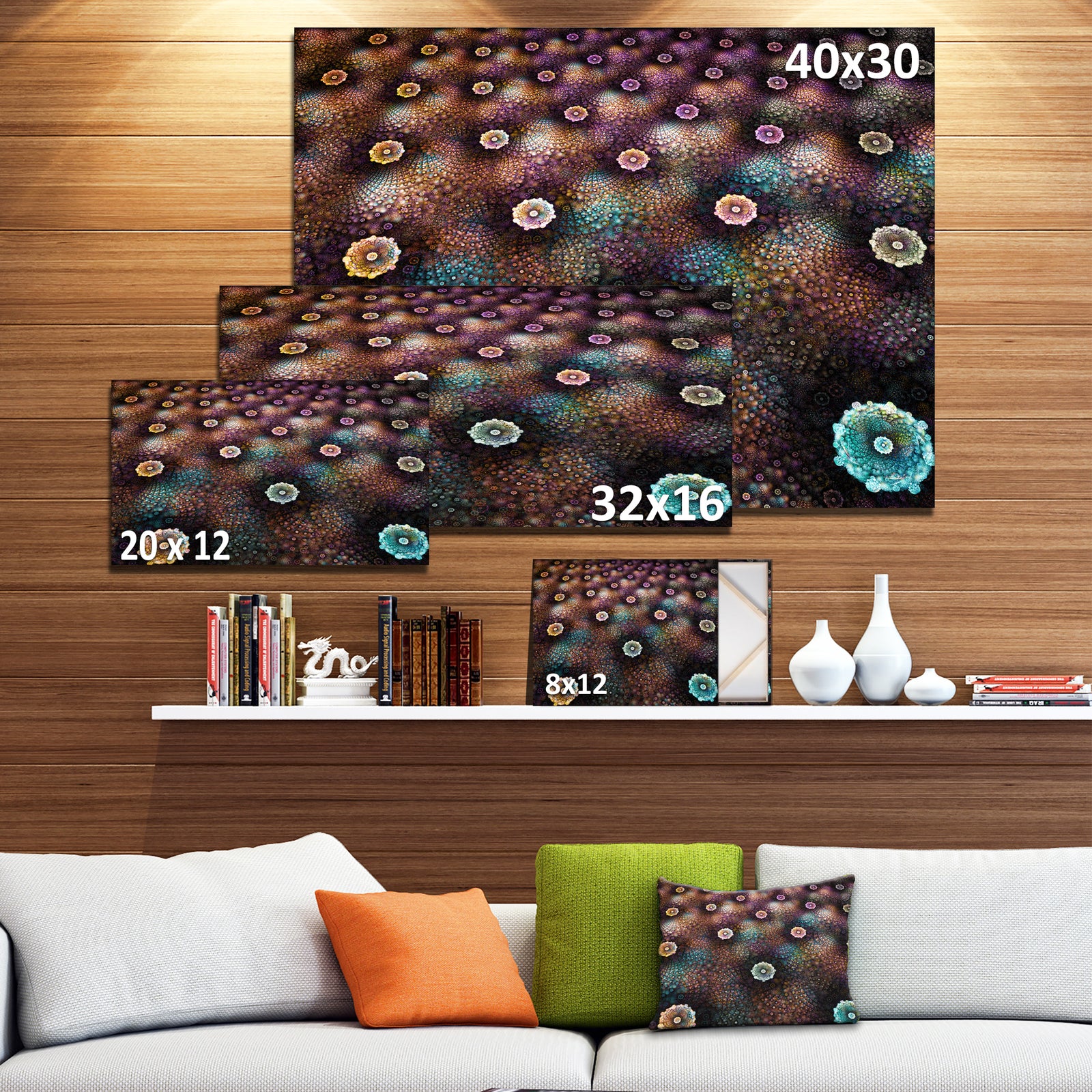 Brown Flowers on Alien Planet - Floral Canvas Wall Art