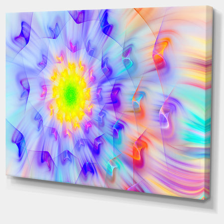 Large Yellow Alien Fractal Flower - Floral Canvas Wall Art