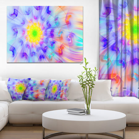 Large Yellow Alien Fractal Flower - Floral Canvas Wall Art
