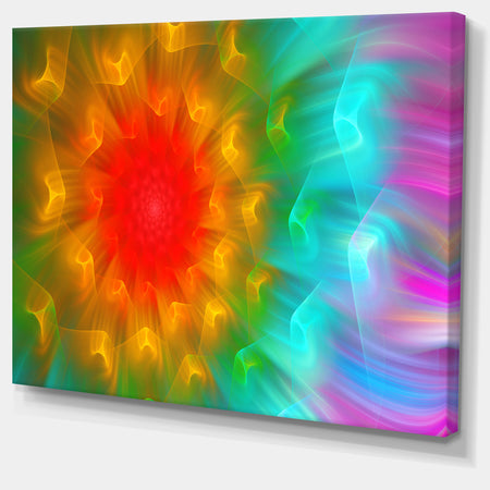 Large Red Alien Fractal Flower - Floral Canvas Wall Art