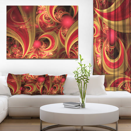 Pink Symmetrical Fractal Pattern - Floral Canvas Wall Art