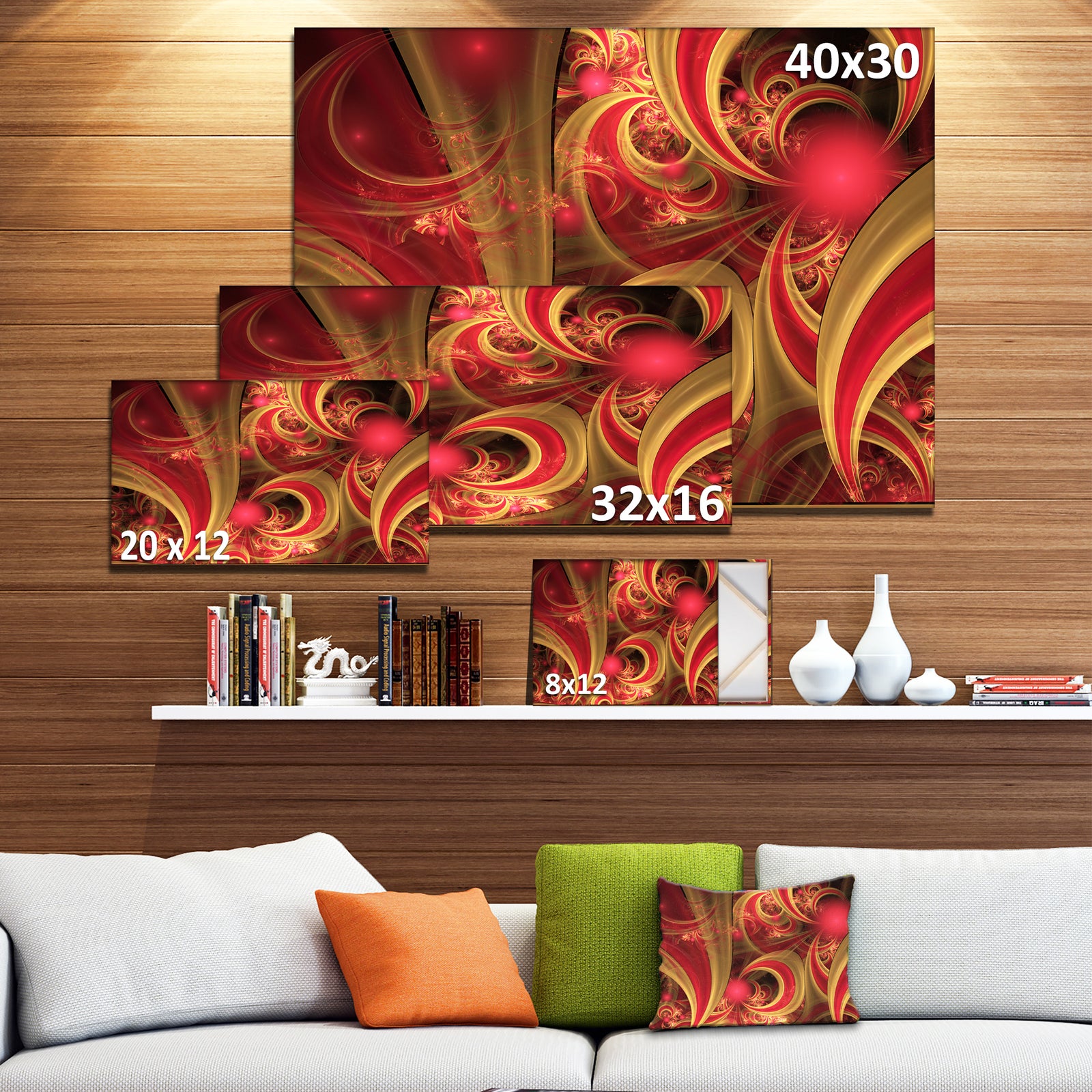Pink Symmetrical Fractal Pattern - Floral Canvas Wall Art